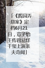 《酱园弄·悬案》定档6月21日，章子怡王传君易烊千玺上演杀夫奇闻