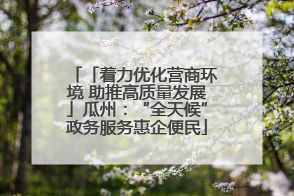 「着力优化营商环境 助推高质量发展」瓜州：“全天候”政务服务惠企便民