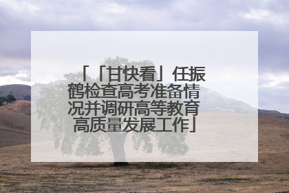 「甘快看」任振鹤检查高考准备情况并调研高等教育高质量发展工作
