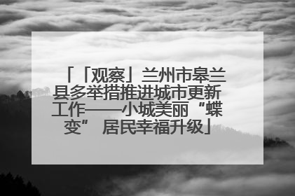 「观察」兰州市皋兰县多举措推进城市更新工作——小城美丽“蝶变” 居民幸福升级