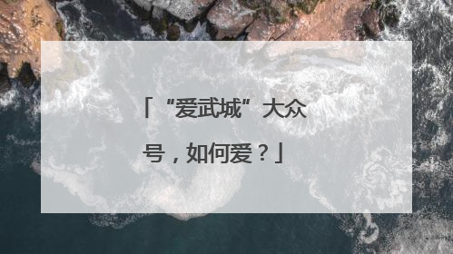 “爱武城”大众号，如何爱？