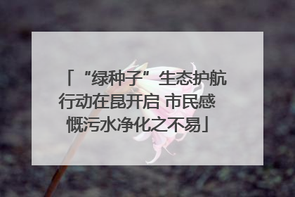 “绿种子”生态护航行动在昆开启 市民感慨污水净化之不易