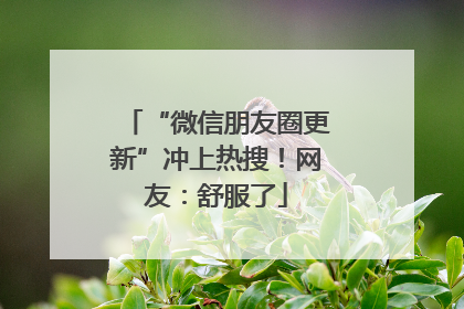 “微信朋友圈更新”冲上热搜！网友：舒服了