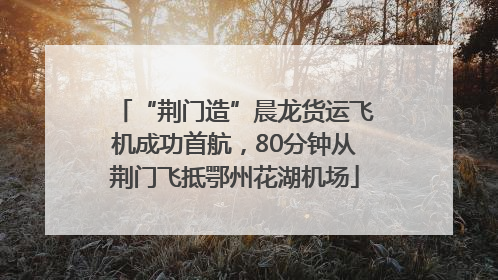 “荆门造”晨龙货运飞机成功首航，80分钟从荆门飞抵鄂州花湖机场