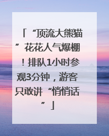 “顶流大熊猫”花花人气爆棚！排队1小时参观3分钟，游客只敢讲“悄悄话”