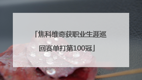 焦科维奇获职业生涯巡回赛单打第100冠