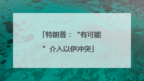 特朗普：“有可能”介入以伊冲突