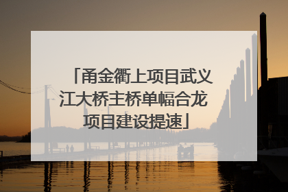 甬金衢上项目武义江大桥主桥单幅合龙 项目建设提速