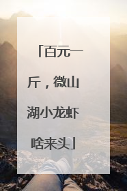 百元一斤，微山湖小龙虾啥来头