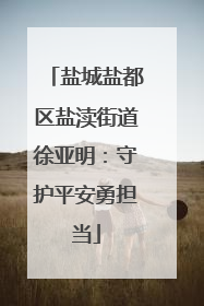 盐城盐都区盐渎街道徐亚明：守护平安勇担当
