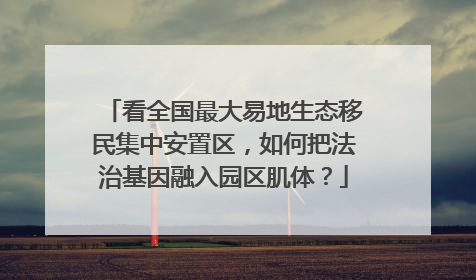 看全国最大易地生态移民集中安置区，如何把法治基因融入园区肌体？