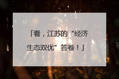 看，江苏的“经济生态双优”答卷！