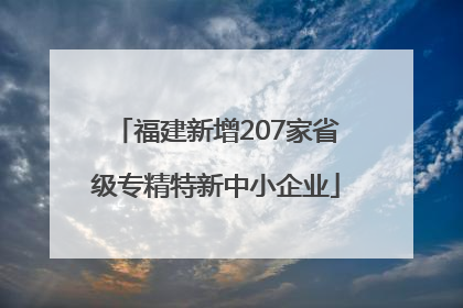 福建新增207家省级专精特新中小企业