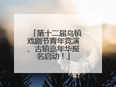 第十二届乌镇戏剧节青年竞演、古镇嘉年华报名启动！