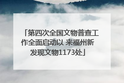 第四次全国文物普查工作全面启动以 来福州新发现文物1173处