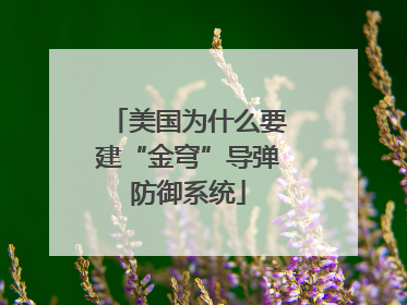 美国为什么要建“金穹”导弹防御系统