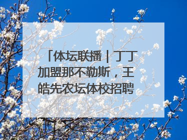 体坛联播｜丁丁加盟那不勒斯，王皓先农坛体校招聘笔试第一