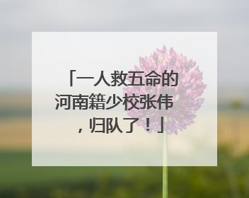 一人救五命的河南籍少校张伟，归队了！