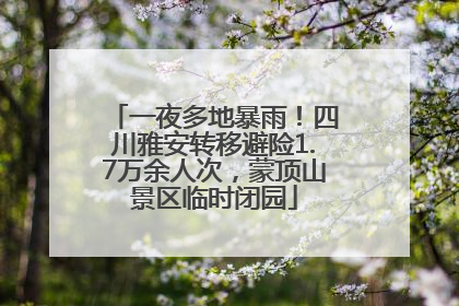 一夜多地暴雨！四川雅安转移避险1.7万余人次，蒙顶山景区临时闭园