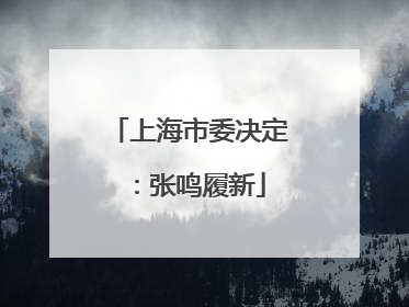 上海市委决定：张鸣履新