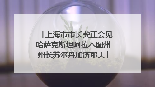 上海市市长龚正会见哈萨克斯坦阿拉木图州州长苏尔丹加济耶夫