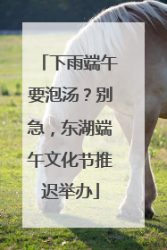下雨端午要泡汤？别急，东湖端午文化节推迟举办