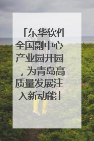 东华软件全国副中心产业园开园，为青岛高质量发展注入新动能