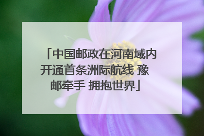 中国邮政在河南域内开通首条洲际航线 豫邮牵手 拥抱世界