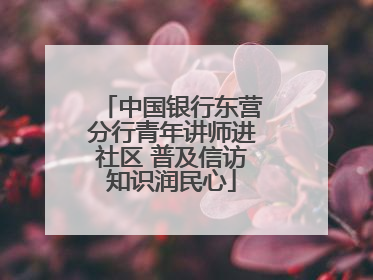 中国银行东营分行青年讲师进社区 普及信访知识润民心
