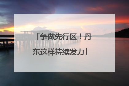 争做先行区！丹东这样持续发力