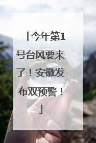 今年第1号台风要来了！安徽发布双预警！