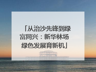 从治沙先锋到绿富同兴:新华林场绿色发展育新机