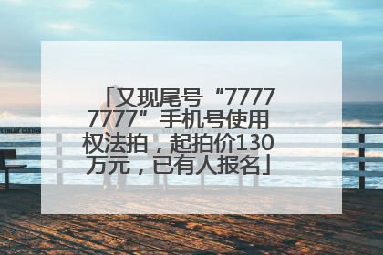 又现尾号“77777777”手机号使用权法拍，起拍价130万元，已有人报名