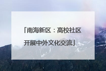 南海新区：高校社区开展中外文化交流