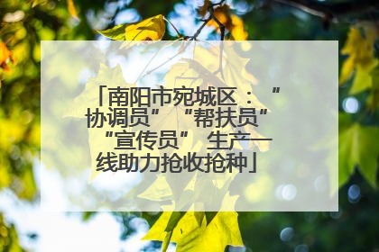 南阳市宛城区：“协调员”“帮扶员”“宣传员” 生产一线助力抢收抢种