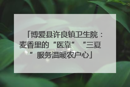 博爱县许良镇卫生院：麦香里的“医靠”“三夏”服务温暖农户心