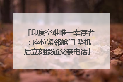 印度空难唯一幸存者：座位紧邻舱门 坠机后立刻拨通父亲电话