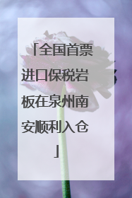 全国首票进口保税岩板在泉州南安顺利入仓