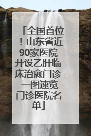 全国首位！山东省近90家医院开设乙肝临床治愈门诊 一图速览门诊医院名单