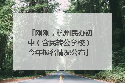 刚刚，杭州民办初中（含民转公学校）今年报名情况公布