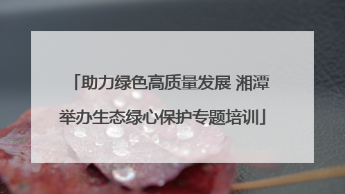 助力绿色高质量发展 湘潭举办生态绿心保护专题培训