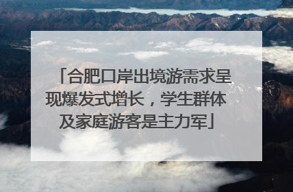 合肥口岸出境游需求呈现爆发式增长，学生群体及家庭游客是主力军
