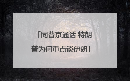 同普京通话 特朗普为何重点谈伊朗
