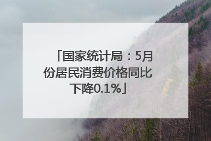 国家统计局：5月份居民消费价格同比下降0.1%