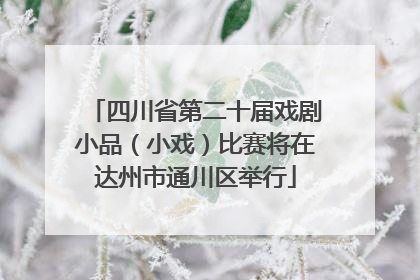 四川省第二十届戏剧小品（小戏）比赛将在达州市通川区举行