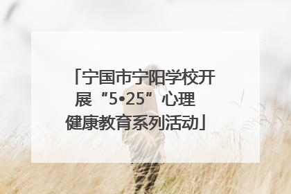 宁国市宁阳学校开展“5•25”心理健康教育系列活动