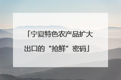 宁夏特色农产品扩大出口的“抢鲜”密码
