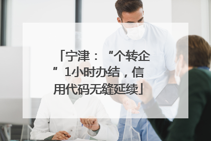 宁津：“个转企”1小时办结，信用代码无缝延续
