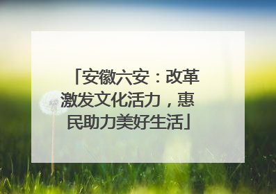 安徽六安：改革激发文化活力，惠民助力美好生活