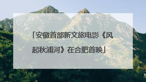 安徽首部新文旅电影《风起秋浦河》在合肥首映